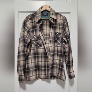 Vintage 70s Wool Plaid Button-Up Shirt
